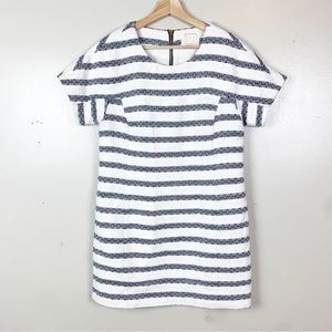 SAIL TO SABLE Striped Tweed Dress Short Sleeves US 10